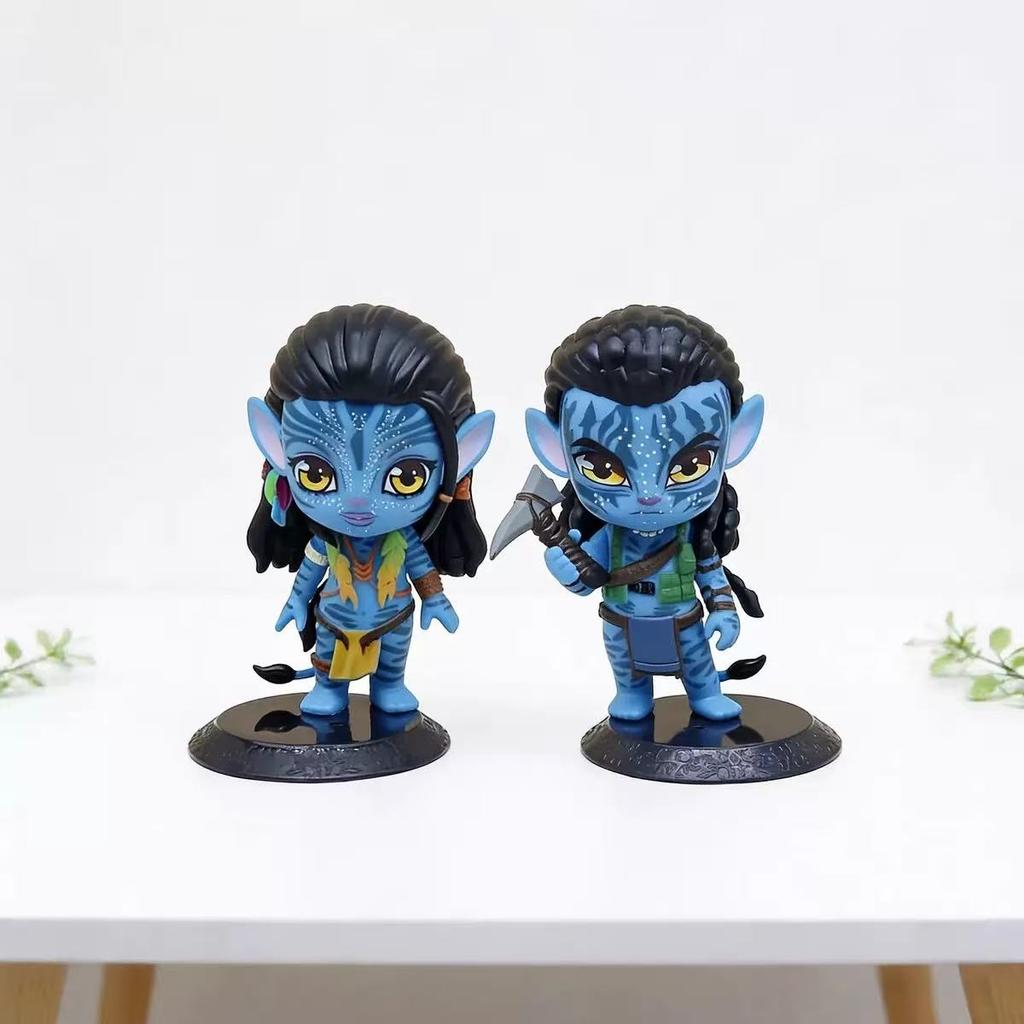 Милая Фигурка Джейка Салли и Нейтири из Аватара 2, ПВХ, 12 см - Коллекционные Игрушки с Персонажами Аниме для Фанатов, Детей, Взрослых, Украшение для Дома