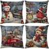 Christmas Pillow Cover Polyester Printed New Office Sofa Cushion Decoration Home Pillow Cover