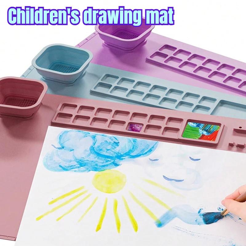 Silicone Artist Mat Versatile Non-stick Silicone Craft Mat Easy-maintenance Foldable Design for Kids' Painting Activities