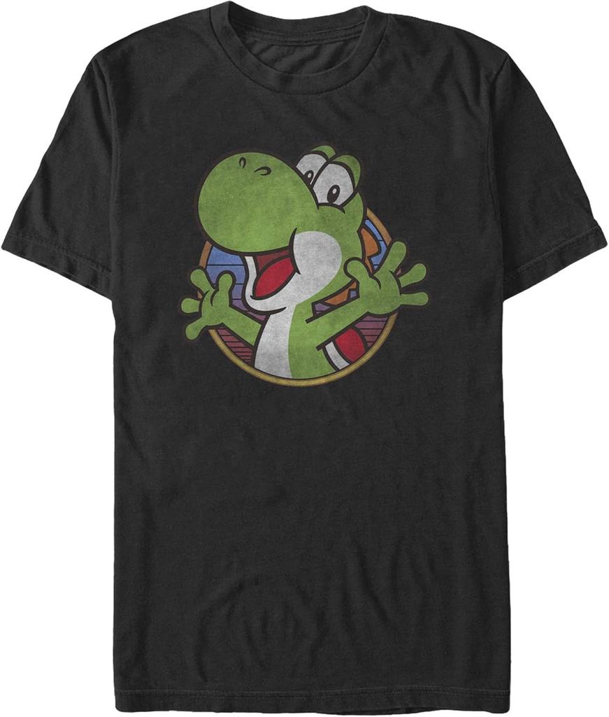 Мужская футболка Nintendo Super Mario с логотипом-кругом Yoshi с градиентом цвета