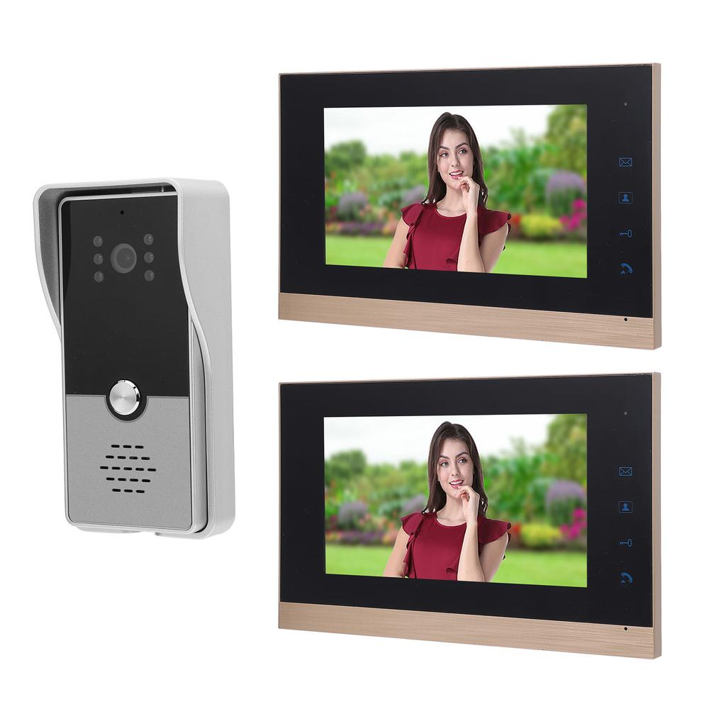 Wired Video Intercom System 7in Visual Intercom Doorbell System with Camera 6 Infrared Lights for Villa Home Apartment