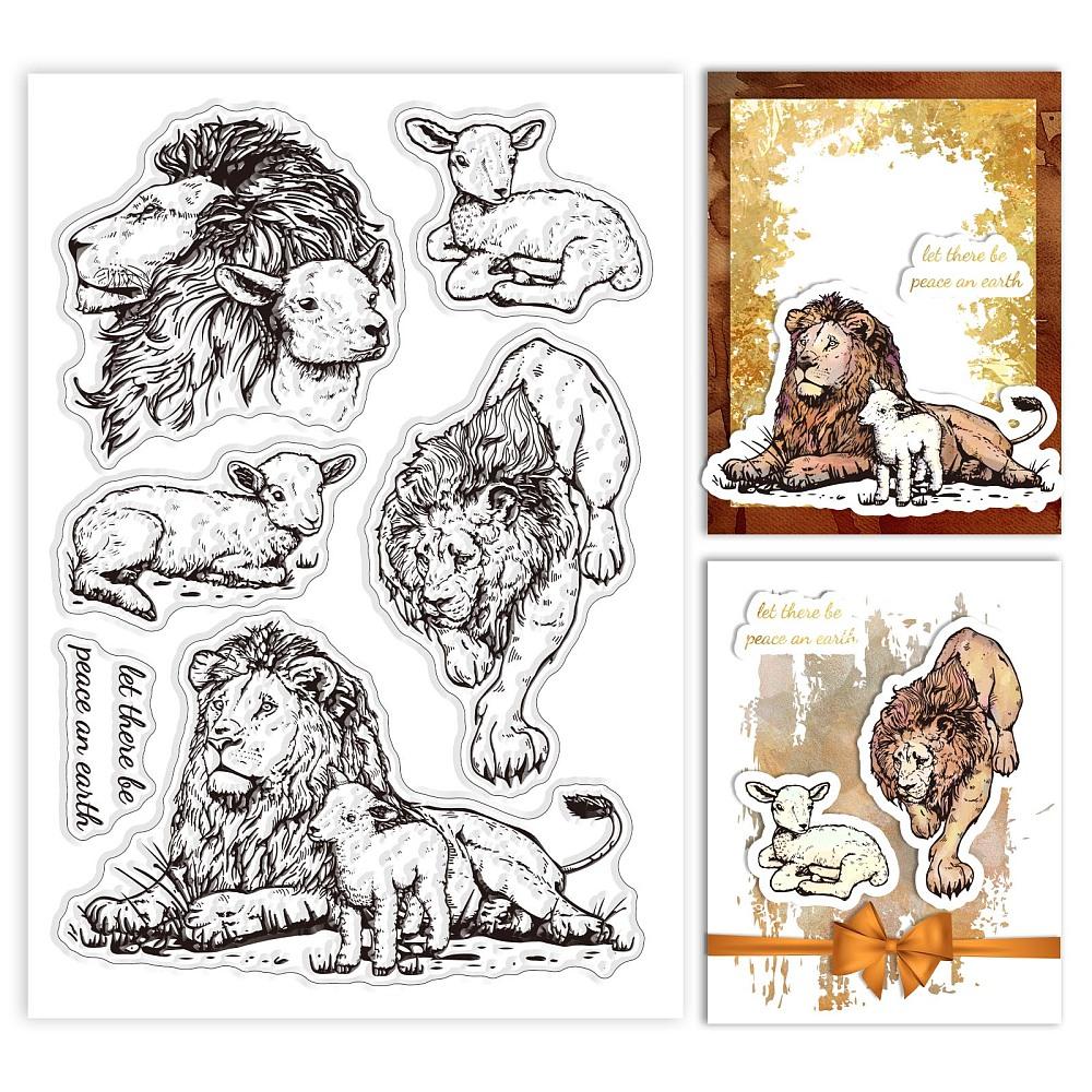 Custom PVC Plastic Clear Stamps for DIY Scrapbooking Photo Album Decorative Cards Making Lion 160x110x3mm
