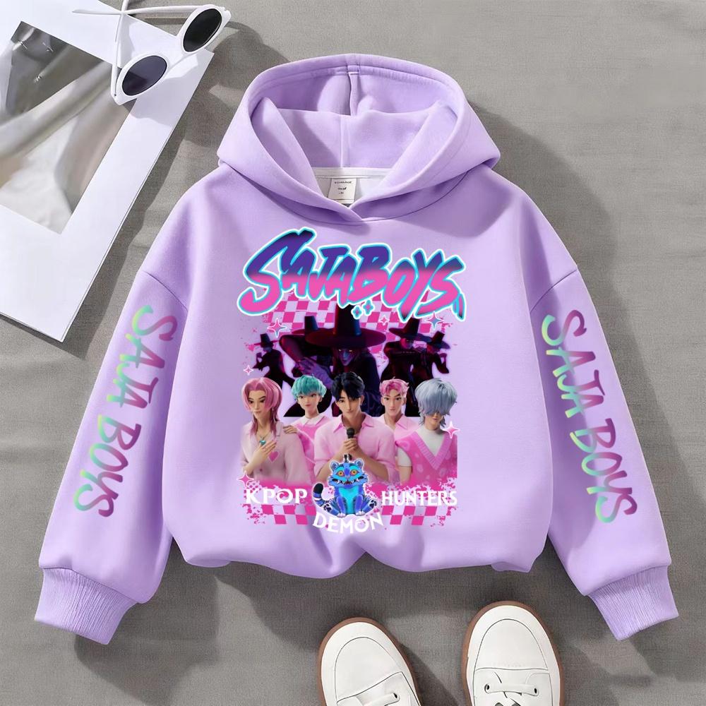 Детская одежда для охоты на ведьм K-pop, толстовки для девочек на весну и осень, модная и универсальная спортивная одежда