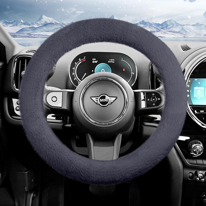 Suitable for Mini Fine Plush Steering Wheel Cover, Fashionable Autumn and Winter Warm Non-Slip Protective Cover, Countryman Cooper 2 4