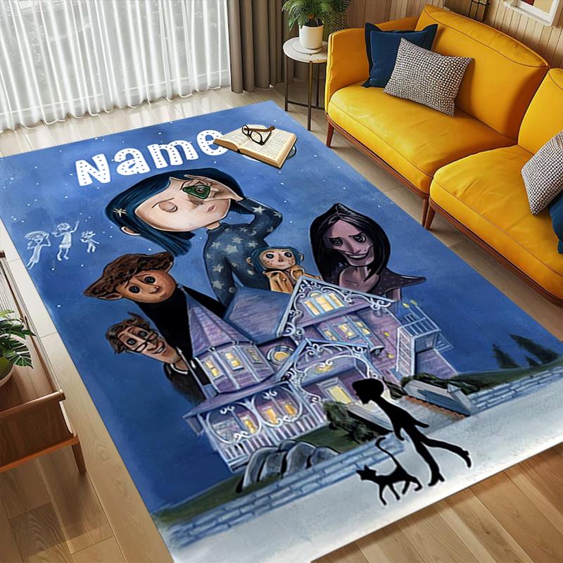 Personalized Name Magic Night Living Room Non-Slip Area Rug Soft Carpet for Bedroom Playroom Sofa Office Home Decor Doormat