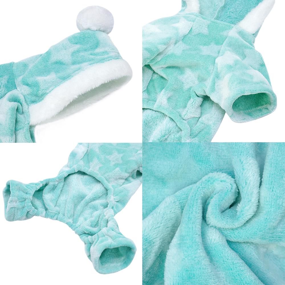 Soft Fleece Dog Pajamas Jumpsuit Winter Dog Clothes Star Pattern Warm Comfortable Jumpsuits Coat for Small Dogs Puppy Dog Cat Clothing Jumpsuits