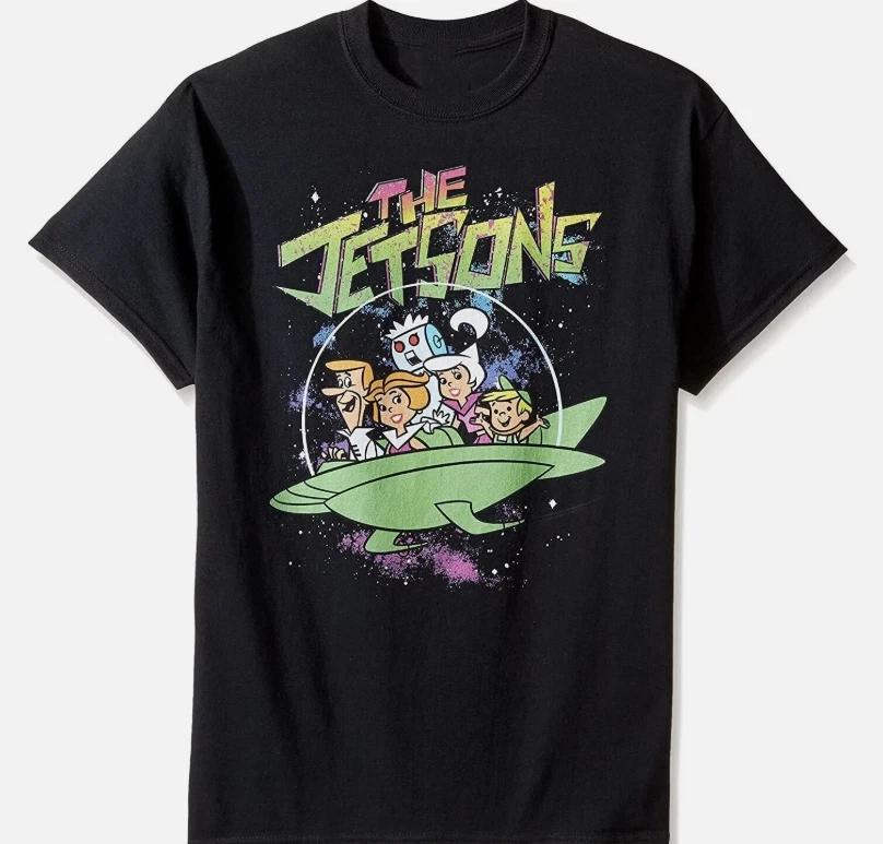 Футболка THE JETSONS Так Смешно Мультфильм Черный Хлопок Все Размеры Унисекс S-5XL
