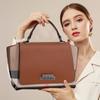 European and American Fashion Large Capacity Genuine Leather Women's Bag Trendy New Style Plaid Bag Cowhide Plaid Handbag