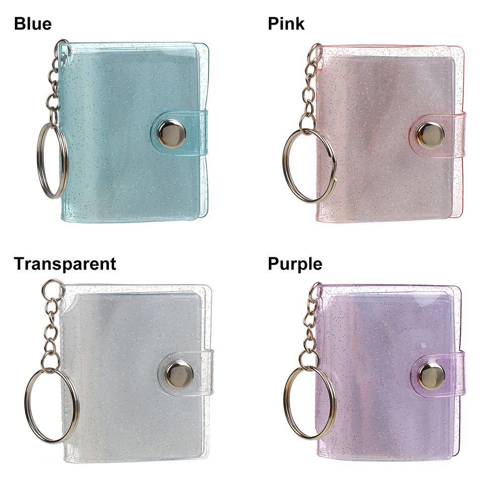 1PC Pockets Jewelry Portable Key Chain Mini Photo Albums 2 Inch Photos Holder For Photos Cards