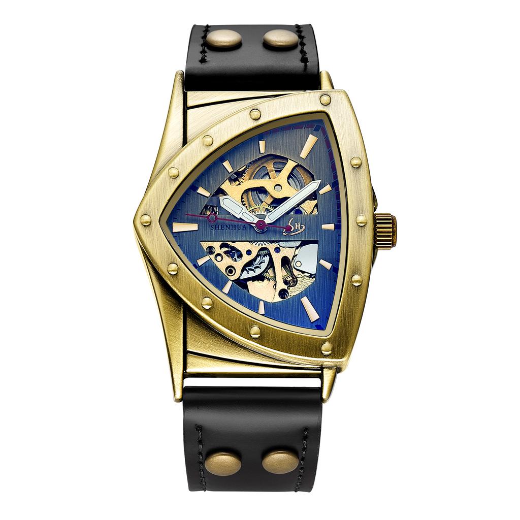 Fashionable Men's Watch Triangle Hollowed Out Luminous Fully Automatic Mechanical Movement Mechanical Watches Reloj Automático