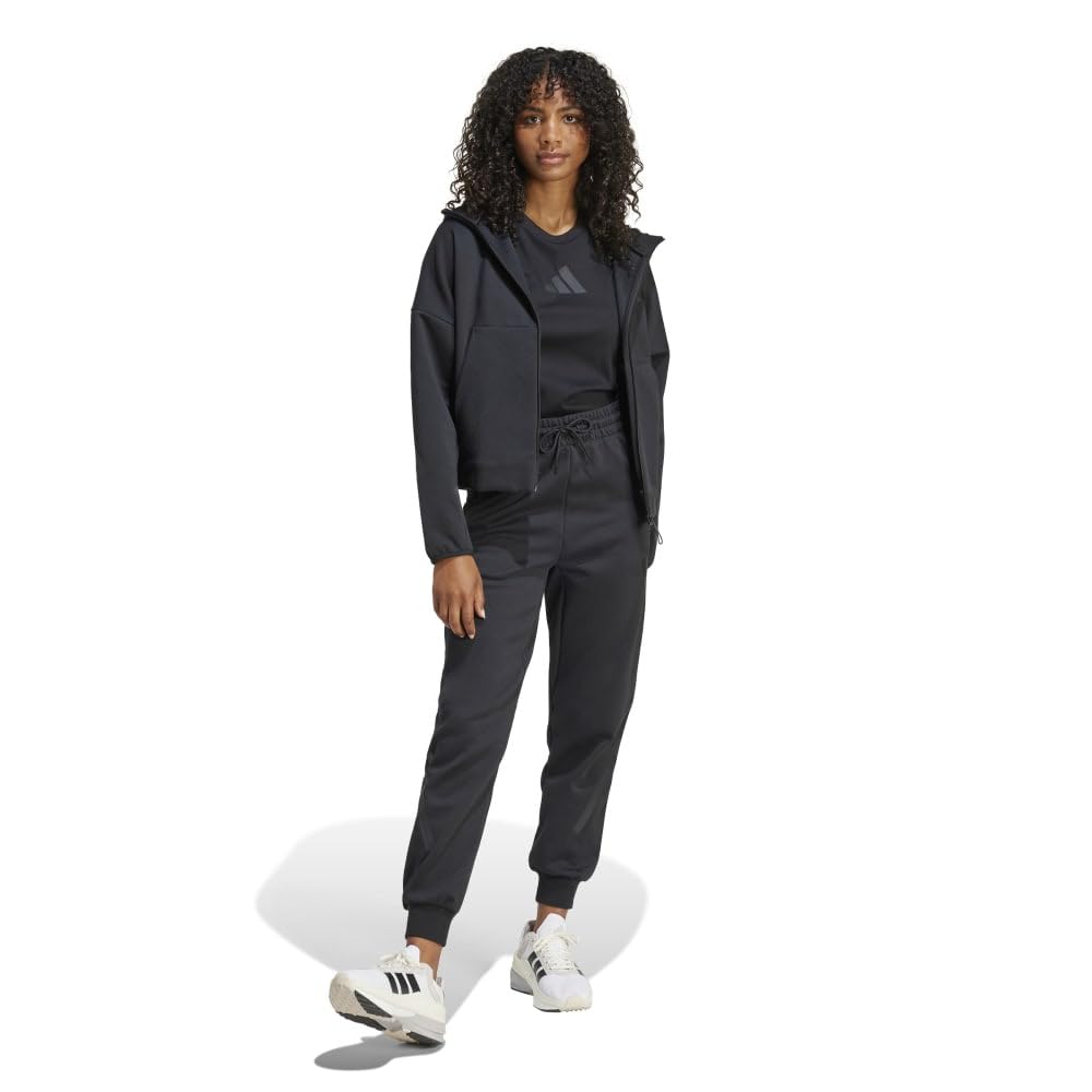 Adidas Hoodie KTJ91 Black Size L Z.N.E. Full-Zip Women's (JE7848)