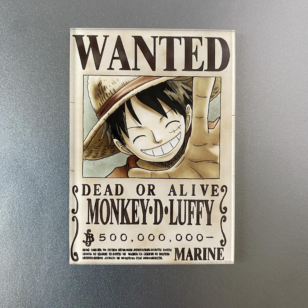 Creative One Piece Wanted Poster Magnet - Anime Cartoon Fridge Decor & Message Sticker
