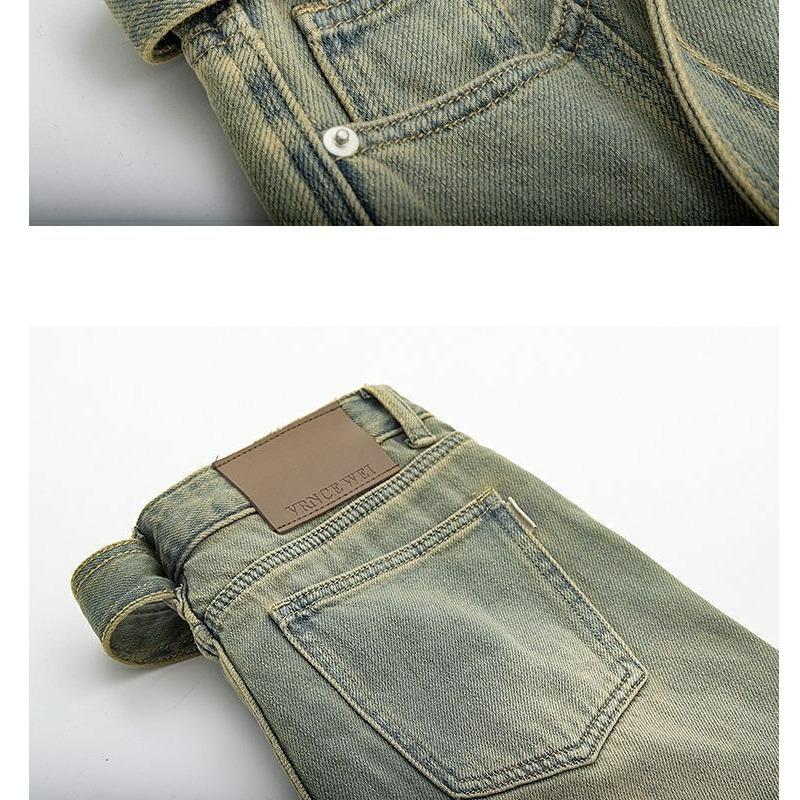 Брюки в винтажном стиле, тянущиеся брюки, джинсы с необработанными краями, женские прямые свободные брюки с высокой талией, широкие брюки High Street