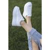 Delit White Matte Leather Women's Sports Shoes