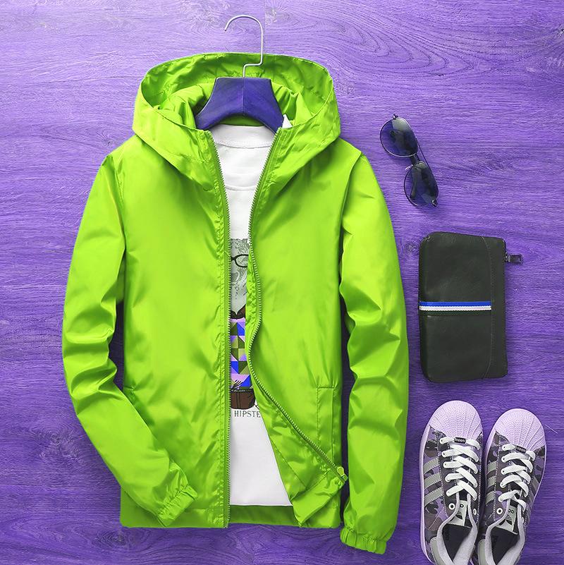 Весенне-осенние мужские куртки большого размера, куртка для подростков, корейская версия, тонкая, на одежду, куртка-ветровка с капюшоном