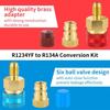 1/2Pcs Auto Off R1234YF Quick Coupler Adapter AC Hose Fitting Connectors  R1234YF To R134A