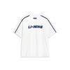 Li Ning Sports Lifestyle Series Letter Print Cotton Loose Round Neck Short Sleeve T-Shirt Unisex Tops Off-White AHST565-6