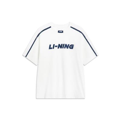 Футболка унисекс с коротким рукавом и круглым вырезом Li Ning Sports Lifestyle Series с буквенным принтом, цвет AHST565-6