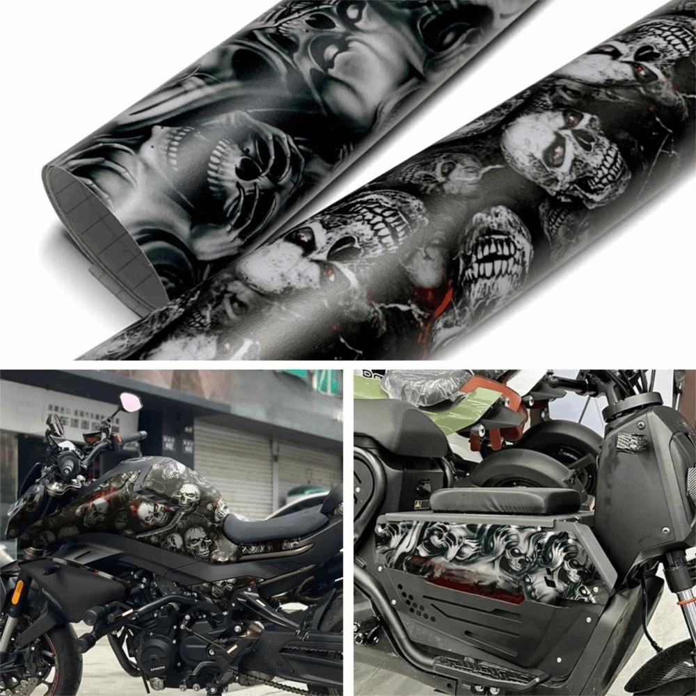 Self-Adhesive Car Stickers Wrap Vinyl Film Skull Car Interior Sticker For Car Motorcycle DIY