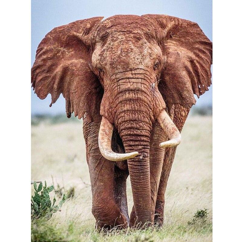 DIY Elephant 5D Diamond Painting Full Round Drill Rhinestone Animal Diamond Embroidery Cross Stitch Mosaic Kits Wall Art Decor