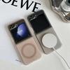 For Magsafe Transparent Case For Samsung Galaxy Z Flip 7 6 5 4 3 Magnetic Wireless Charge Acrylic Shockproof Slim Matte Cover