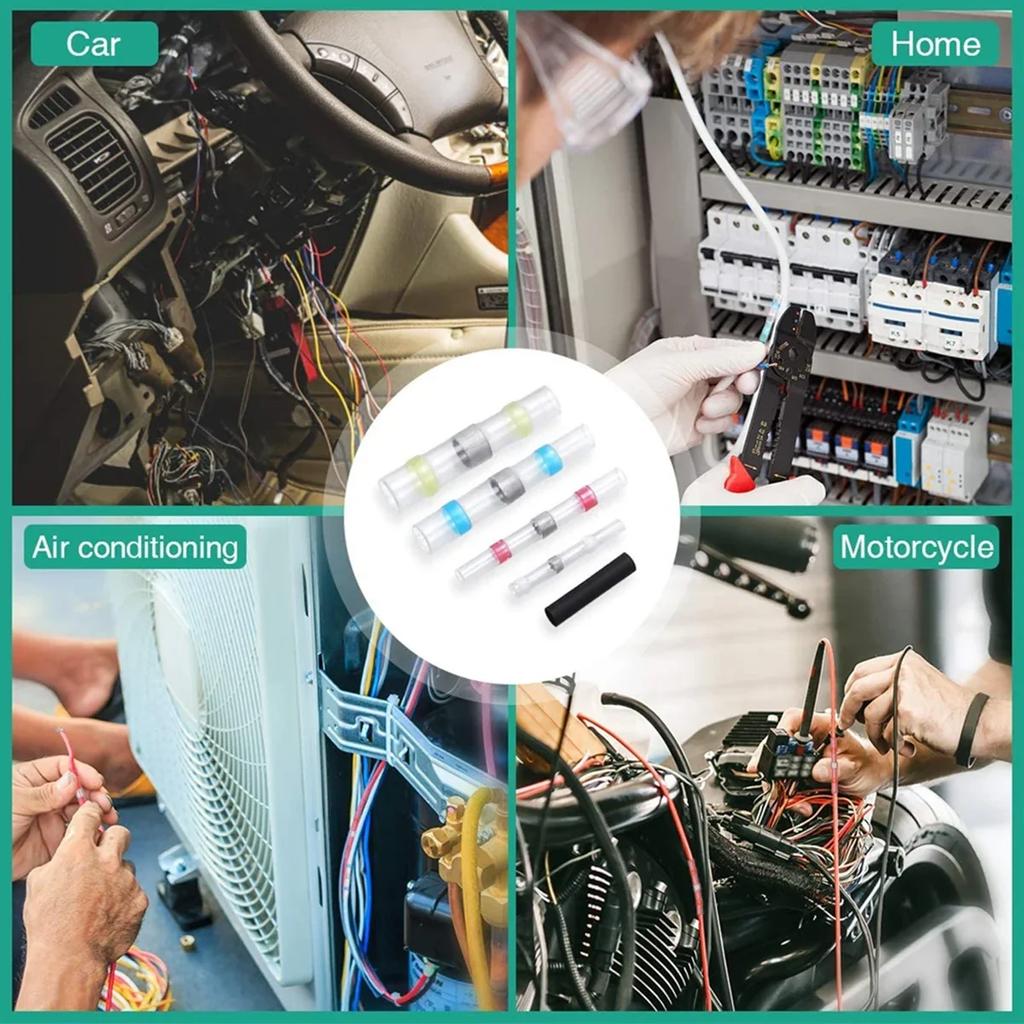 800Pcs Solder Seal Wire Connector Kit Solder Seal Butt Terminal Waterproof Insulated Electrical Wire Splice for Automotive