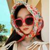 Korean Style Headscarf Versatile Floral Cotton Scarf For Spring And Summer Retro Thin And Fresh Decorative Neck Scarf For Women