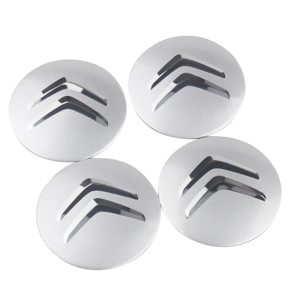 ADT2 4Pcs Car Styling Aluminum Wheel Center Hub Caps Stickers For Citroen C4 C3 Xsara C-Elysee C5 C1 DS DS3 DS5 DS4 Jumper Picasso
