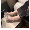 Туфли женские с квадратной пряжкой из стразов, шелковые, с круглым носком, на плоской подошве, для работы
