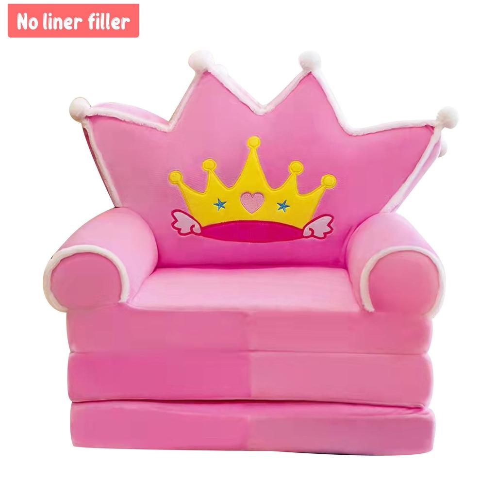 Plush Foldable Kids Sofa Cover  2 In 1 Foldable Children Sofa Cute Cartoon Lazy Sofa  Pillowcase Without Liner Filler