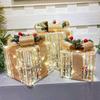 3pcs Christmas Glowing Gift Box Decoration Ornament With Bow Christmas Lighting Box Outdoor Lighting Christmas Decoration