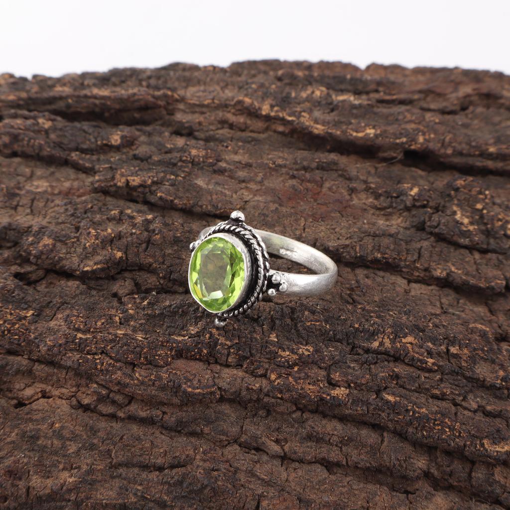 Ювелирные изделия с перидотом, Кольцо из стерлингового серебра 925 пробы, Кольцо ручной работы с драгоценным камнем в подарок на День благодарения