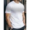 Men's Minimalist Diamond Patterned T-shirt, Summer Fashion Short Sleeved 3D Printed Minimalist T-shirt, Cool Streetwear, Oversized T-shirt