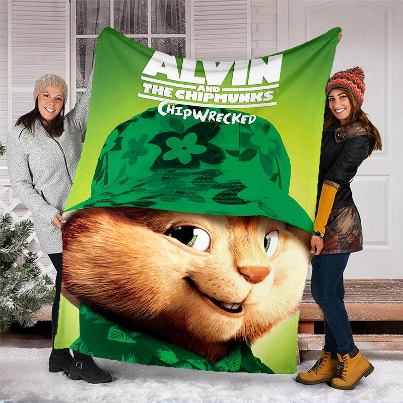 Alvin Chipmunks Theme Printed Blanket Perfect For Couch Bed Travel Outdoor Use Machine Washable Cozy Durable