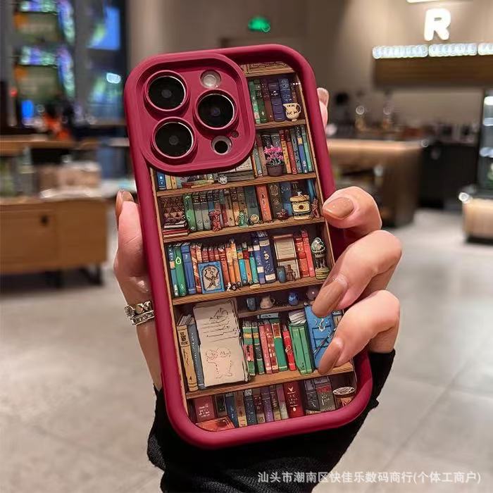 Модный чехол для телефона в виде книг из модной библиотеки для iPhone 16 15 14 13 12 11 Pro Max 7 8 Plus XS X SE 13promax XS Max Мягкий противоударный бампер Чехол-накладка на заднюю панель телефона