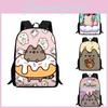 Детский рюкзак Pusheen Cat из ткани Оксфорд, дышащий, прочный, легкий, школьная сумка для учеников начальной школы