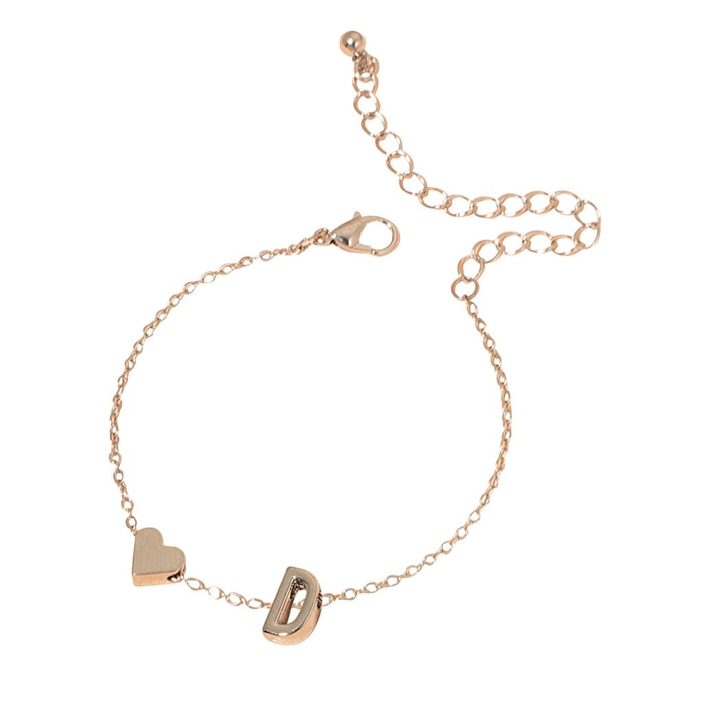 Initial Heart Bracelet Heart Letter Bracelet Personalized Monogram Bracelet 1 Pc
