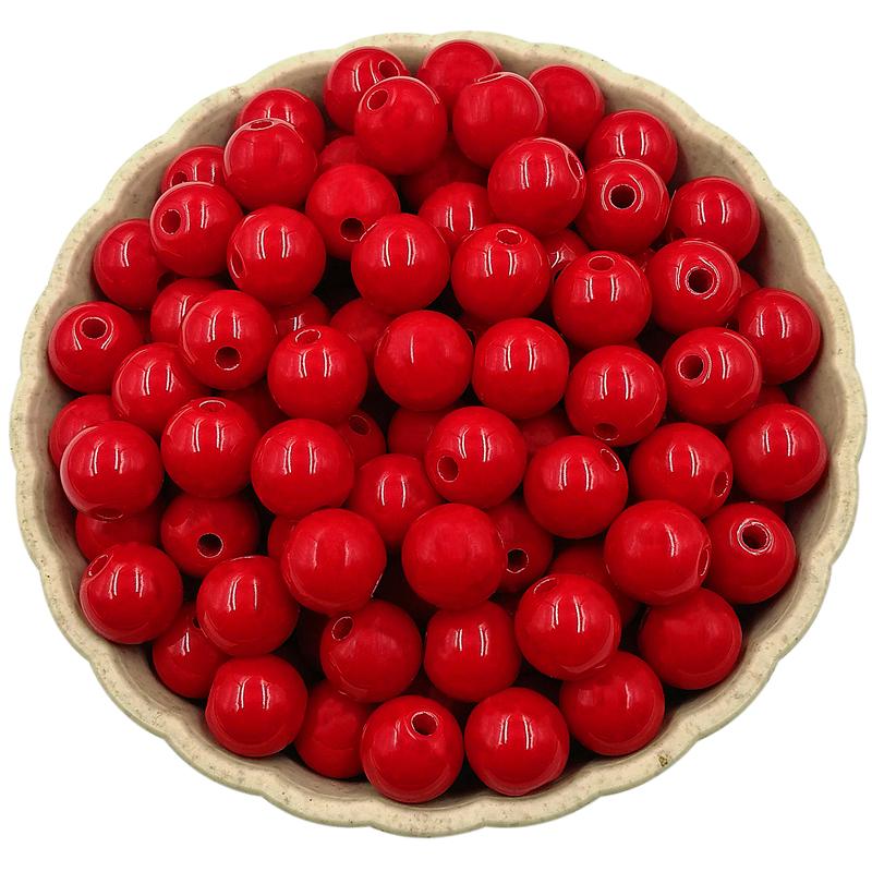 Товары для вечеринок для изготовления украшений Круглые свободные бусины своими руками Однотонные 50 шт. Многоцветные 10 мм Непрозрачные