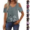 Женская футболка, элегантная повседневная рубашка с принтом, короткий рукав, летний топ свободного кроя