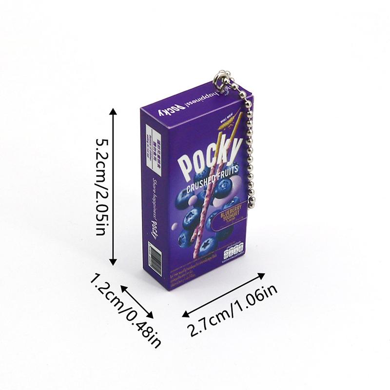 Cute Novelty Snacks Keychain For Women Girls Bag Pendant Trinket Car Key Ring Creative Simulated Biscuit Box Keychain Gifts