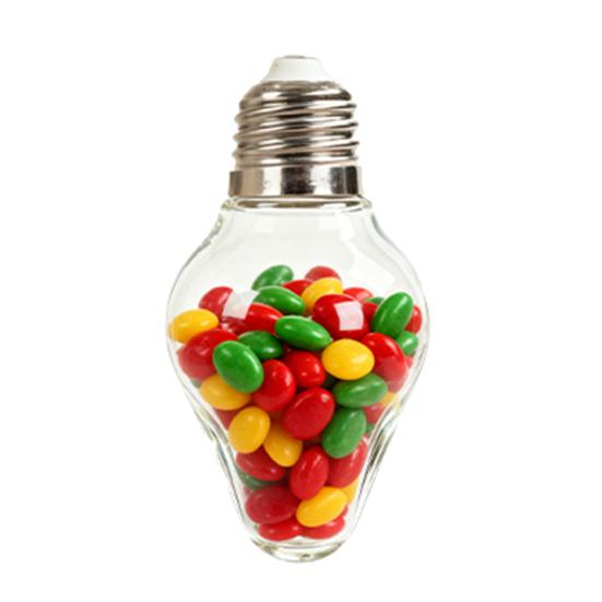 Yousheng Рождественская лампочка Подарочная банка Прозрачный пластик Заполняемые Украшения в форме лампочек с отвинчивающейся крышкой Пустая банка для конфет и открыток для рождественских поделок