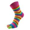 Women Short Toe Socks Colorful Rainbow Pattern Cotton Blend for Comfortable Five Finger Fit