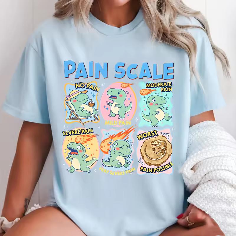 Dinosaur Graphic T Shirts Funny Nurse Tshirt Trendy Summer Graphic Tee Nursing School Tees Women Ladies Short Sleeve Tshirts