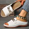 Beach Open Toed Casual Slippers for Women 2025 New Large Size Fashionable Metal Chain Accessories Thick Sole Large Size Fish Mouth Shoes