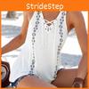 Womens Summer Blouse Tshirt Vneck Sleeveless Strapless Vest Overalls Shirt