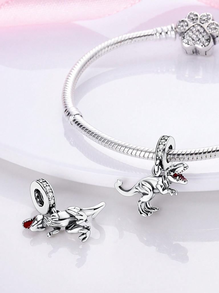 Copper Metal Plated Authentic Original Charm Bead Components Dinosaur Bead Components Compatible With Bracelet High Quality Fine Jewelry Women's High