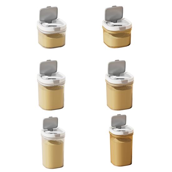 Герметичная банка для сухого молока, прозрачная банка для муки, герметичный контейнер для хлопьев с ложкой, герметичная банка для хранения продуктов для шкафа, столешницы, кладовой