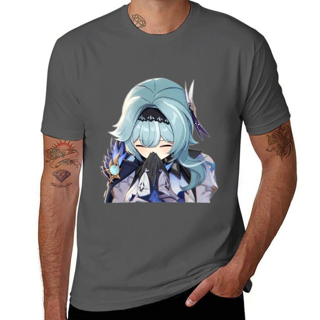 Sneezing Eula Tshirt Casual Soft Cotton Short Sleeve Tee
