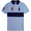 Polo SS24 Big Pony Logo Embroidered Short Sleeve Polo Shirt Men Tops Blue 710649753-001