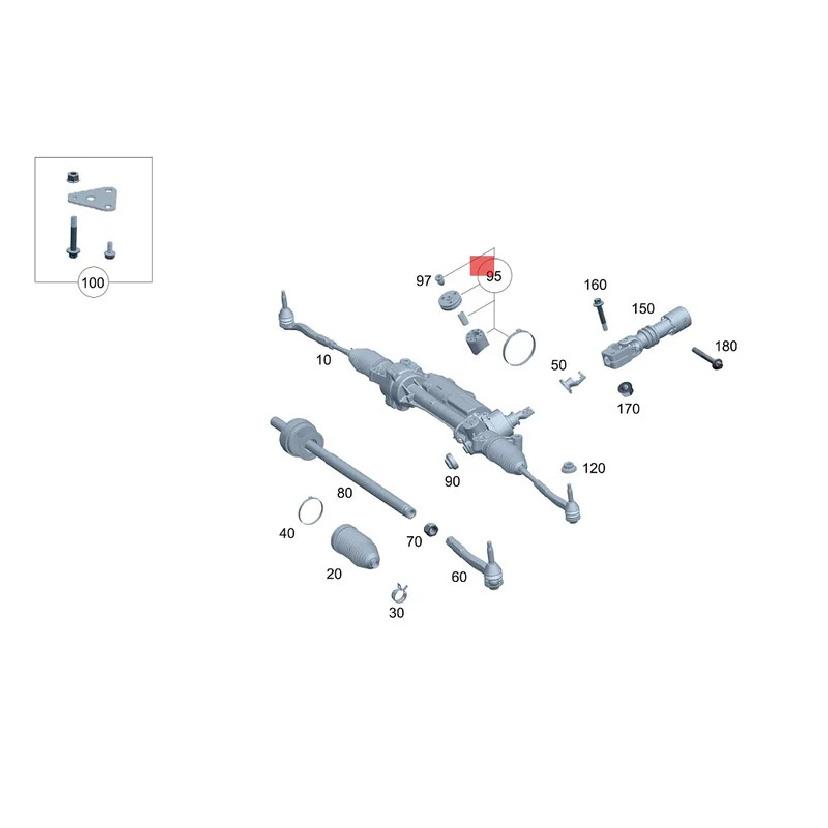 NEW Car Steering Gear Thrust Piece Parts Kit A2054603703 For Mercedes-Benz C-Class W205 E-Class W213 A2054605202